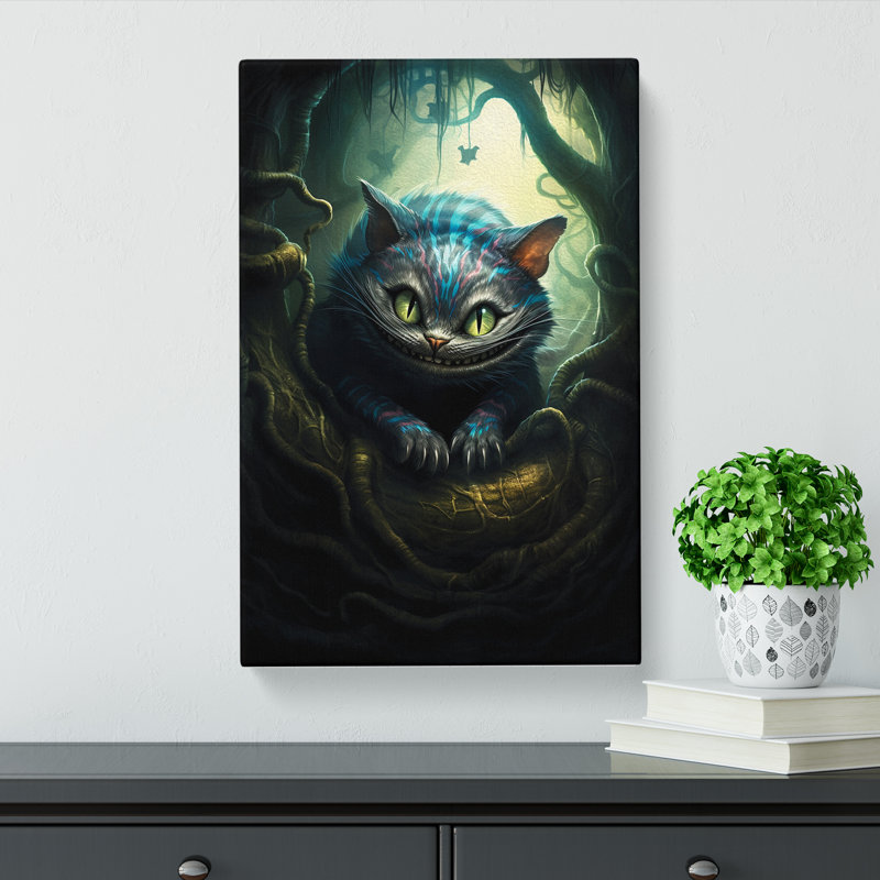 Cheshire Cat Symbolism - Print on Canvas, 60cm H x 40cm W x 3cm D