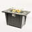 42" Propane Gas Fire Pit Table, 50000 BTU Rectangular Steel Fire Pit With Glass Wind Guard For Outside Patio Deck Garden Courtyard