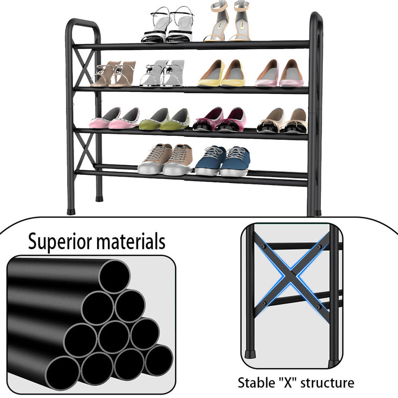 For Home, Entryway, Bedroom & Doorway，Shoe Rack, Black