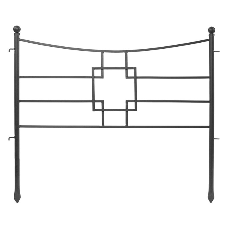 Graphite Wrought Iron Square Garden Fence Set of 4
