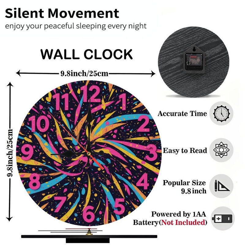 Horloge avec chiffres et tourbillons