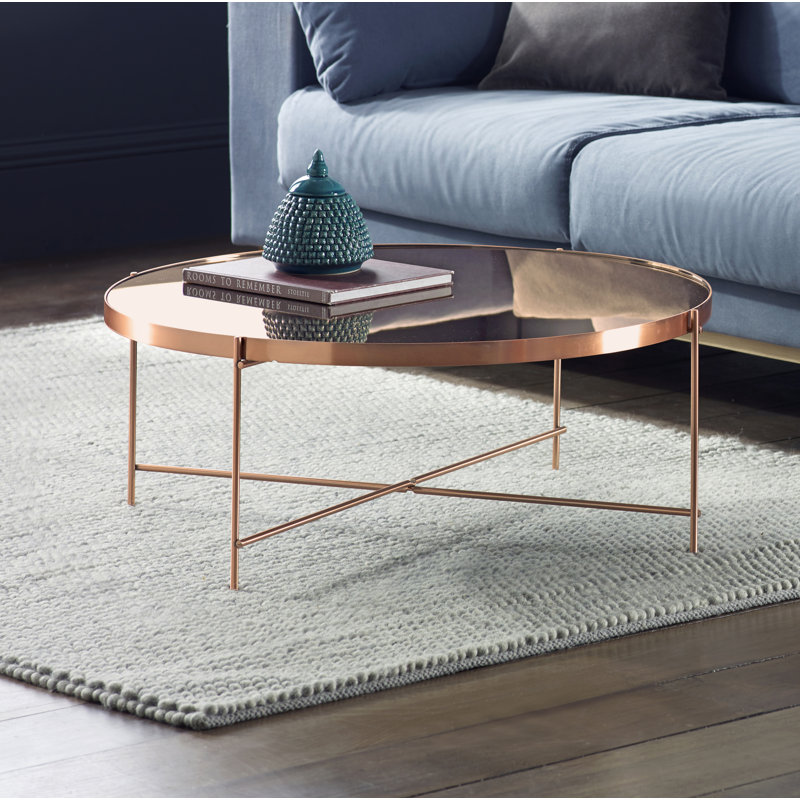 Yasmina Four Leg Coffee Table, Rose Gold