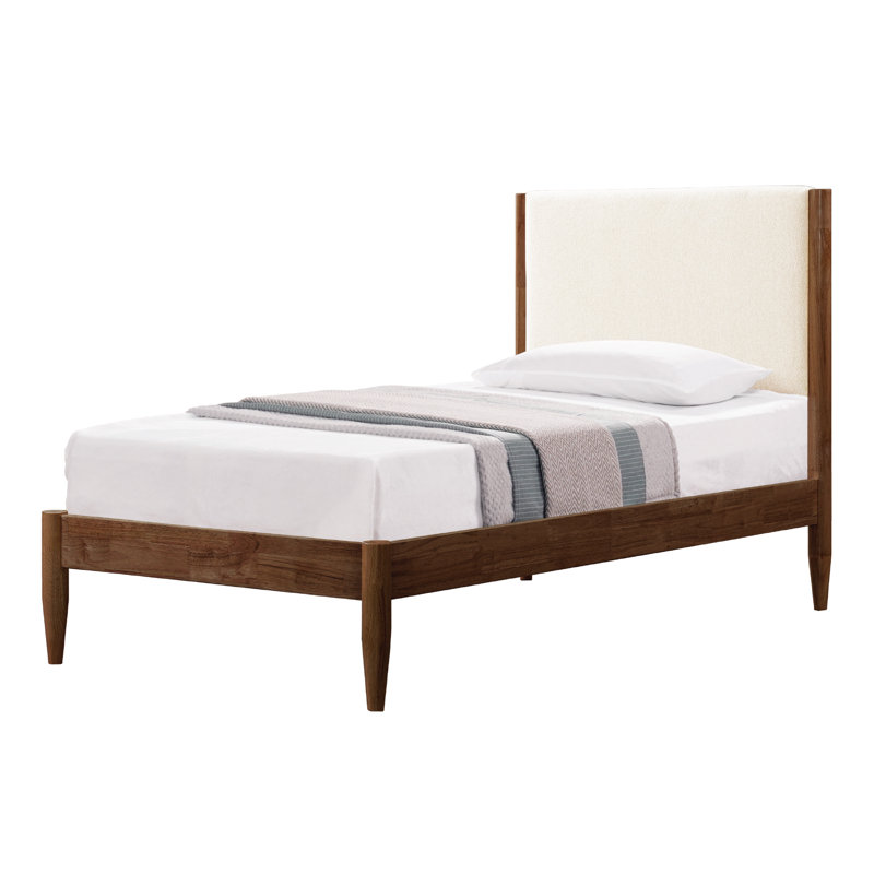 Base de lit tapissier Besan, Crème Boucle, Twin