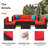 7-Piece Outdoor Rattan Patio Set with Fire Pit Table-1984928294