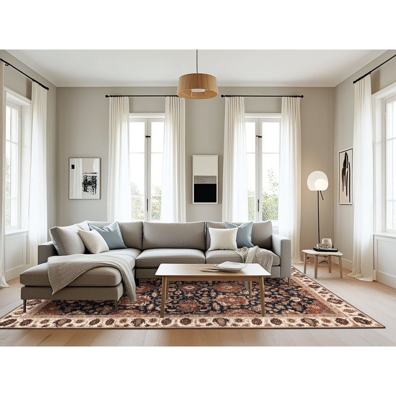 Machine Washable Persian Brown Area Rug, Rectangle 8' x 10'