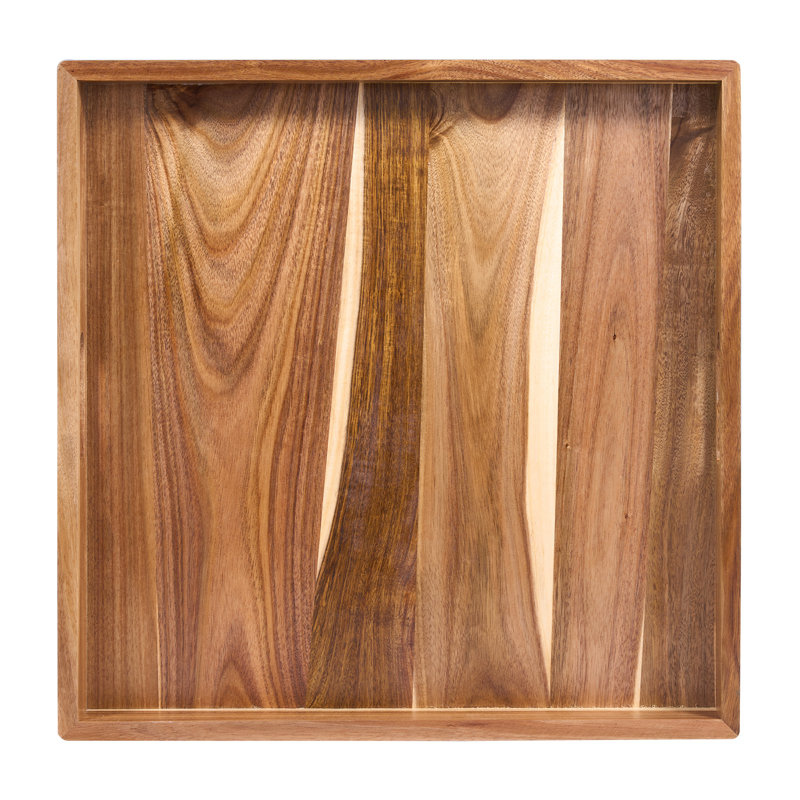 Square Acacia Mangium Large Decorative Tray Francita, 2.56" H x 22" W x 22" D