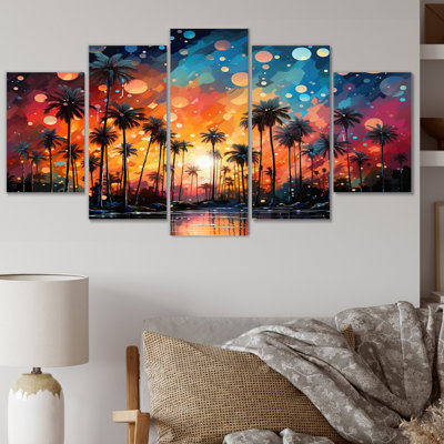 Palm Trees Palm IX  Palm Trees Canvas Art Print  5 Panels