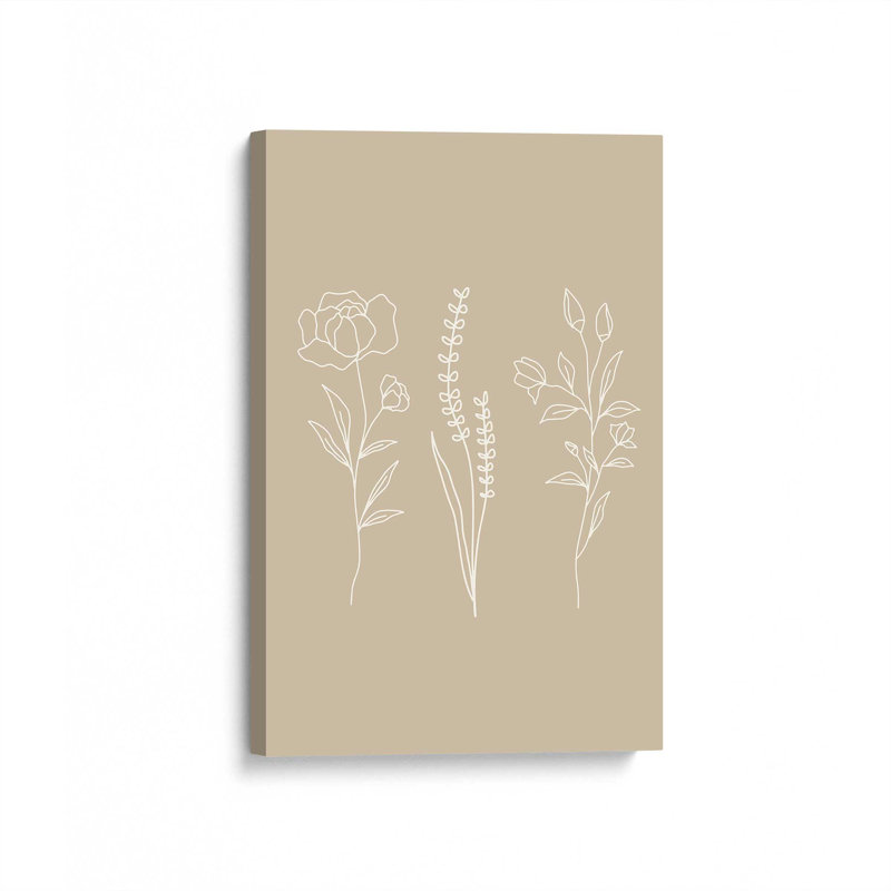 Toile tendue brun clair, 18 po x 12 po, H 48 po x l 32 po
