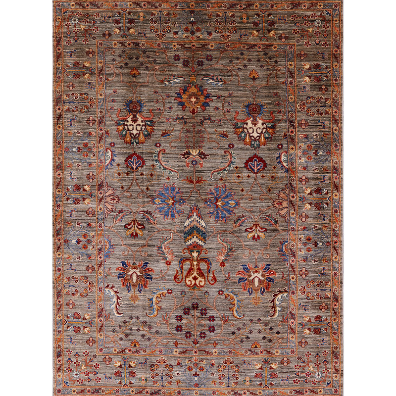 Tapis oriental / bleu / gris Rudder, Rectangle 4 pi x 6 pi