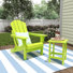 Chaise Adirondack pliante en plastique avec table Laguna