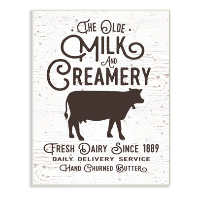Vintage Sign The Old Creamery by Lettered And Lined - Textual Art on Canvas