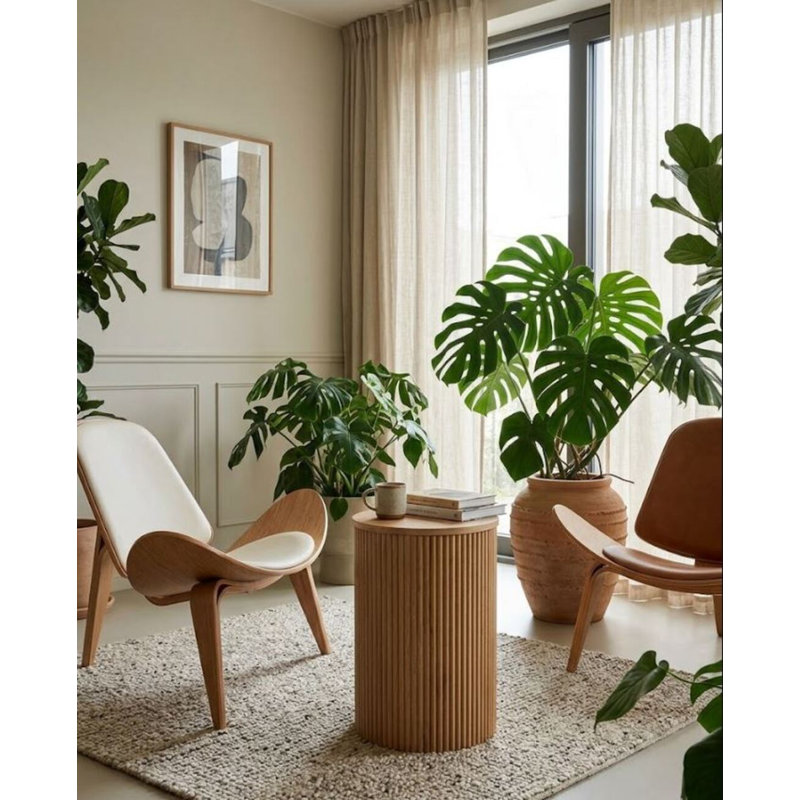 Mingo Side Table, Natural/Light Brown, 20" H x 12" W x 12" D