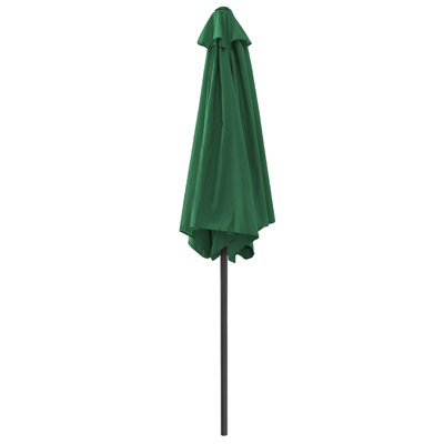 2.5M Round Patio Crank Tilt Umbrella Outdoor Garden Parasol with Base