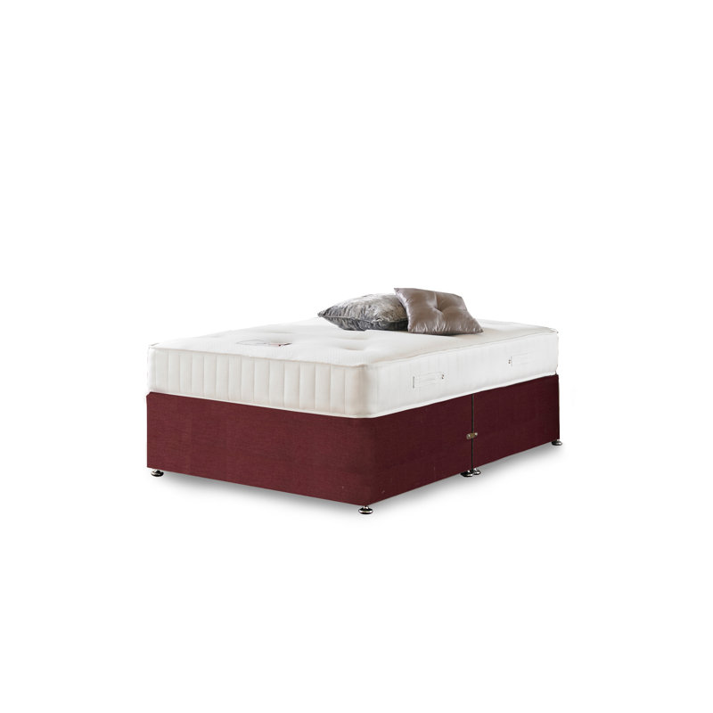 Asia Hilton Orthopaedic Divan Bed, Plum Linen, 2 Drawers, Kingsize