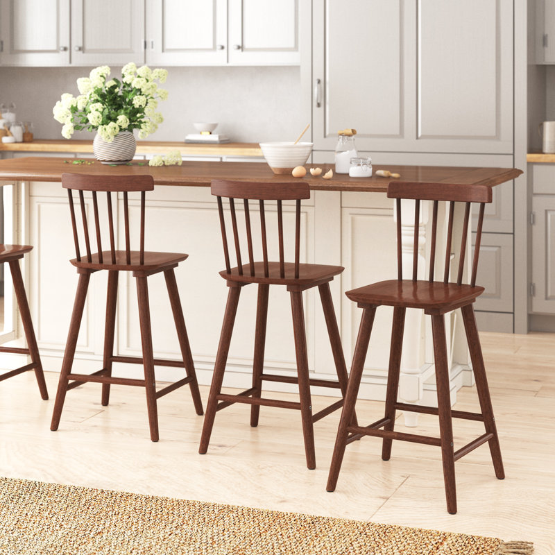 Tabouret Baggett, Noyer, Tabouret de comptoir (siège d'une hauteur de 26 p, 3