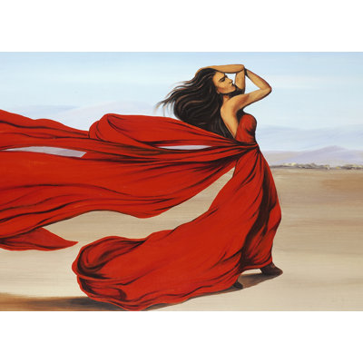 Woman with Long Red Dress Door Mat - Romantic Home Decor