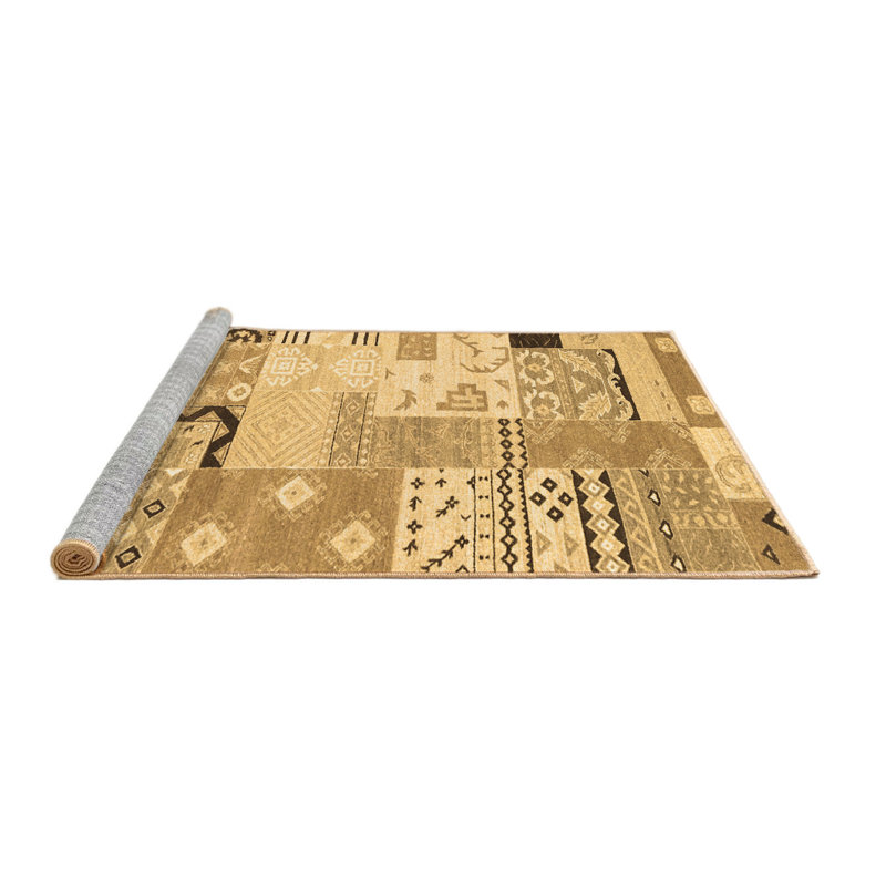 Washable Patchwork Indoor Rug, Round 5'