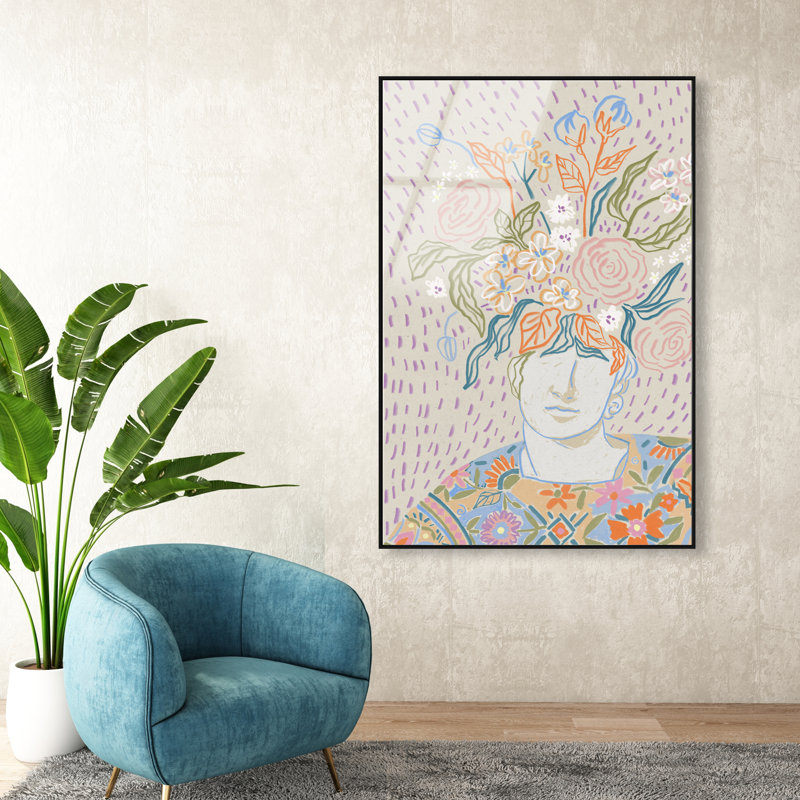 Flourishing Print by Oliver Gal, 31"H x 21"W, Black Floater Frame