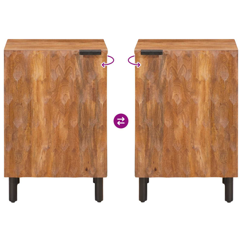 Solid Wood Bathroom Cabinet, Brown