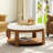 Upholstered Coffee Table With Shelf-1509111423