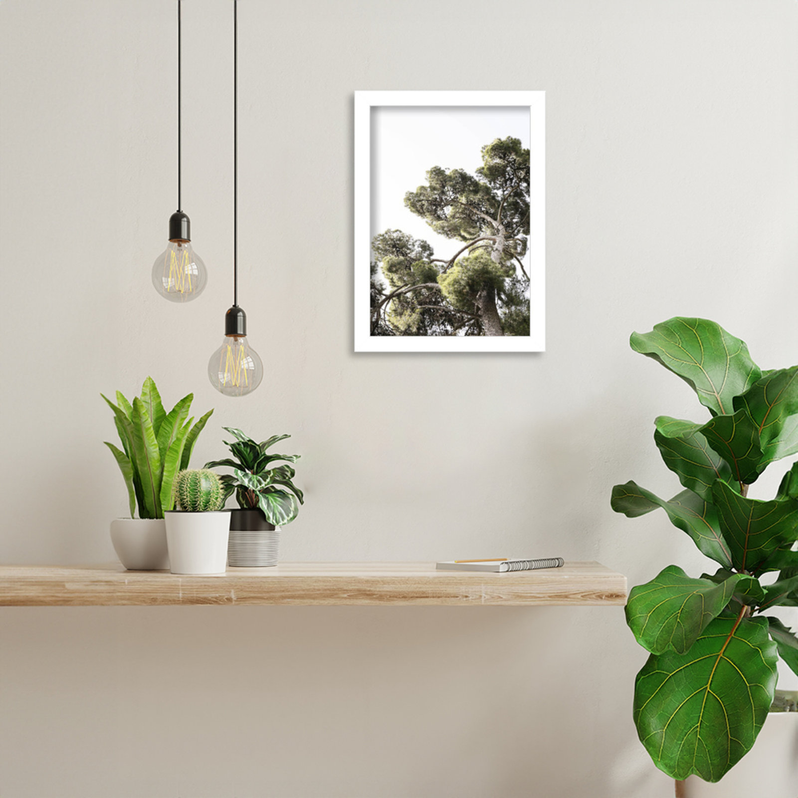 Reshma "Japanese Garden 01" Print, 13" H x 10" W, White