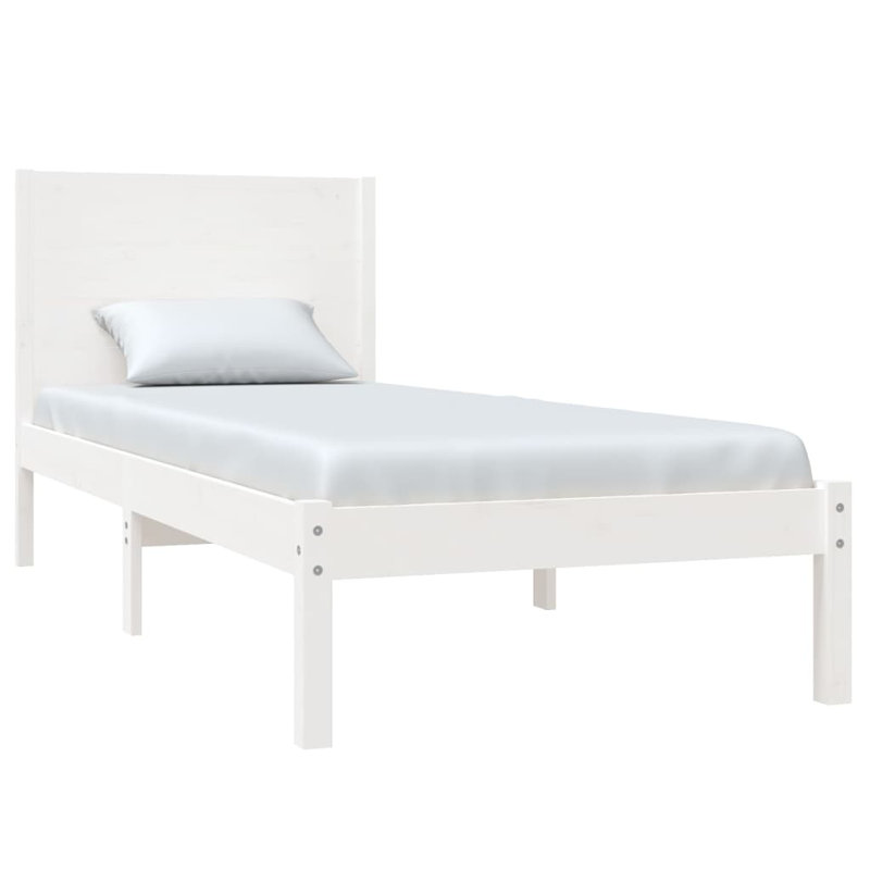 Bed Frame Solid Wood, Super King (6'), White