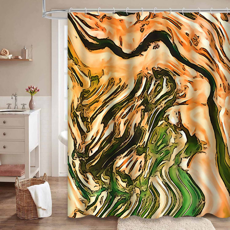 Aquarelle abstraite, vagues colorées, caricature psychédélique «Little Wet» avec 12 crochets, L 72 po x l 84 po