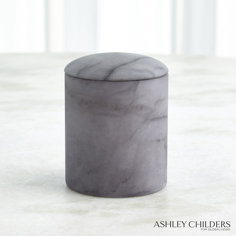 Gala Alabaster Canister-Tall, Gray