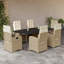 Ensemble repas 5 pièces avec coussins en rotin Red Barrel Studio®-865285385-810025097-810025103