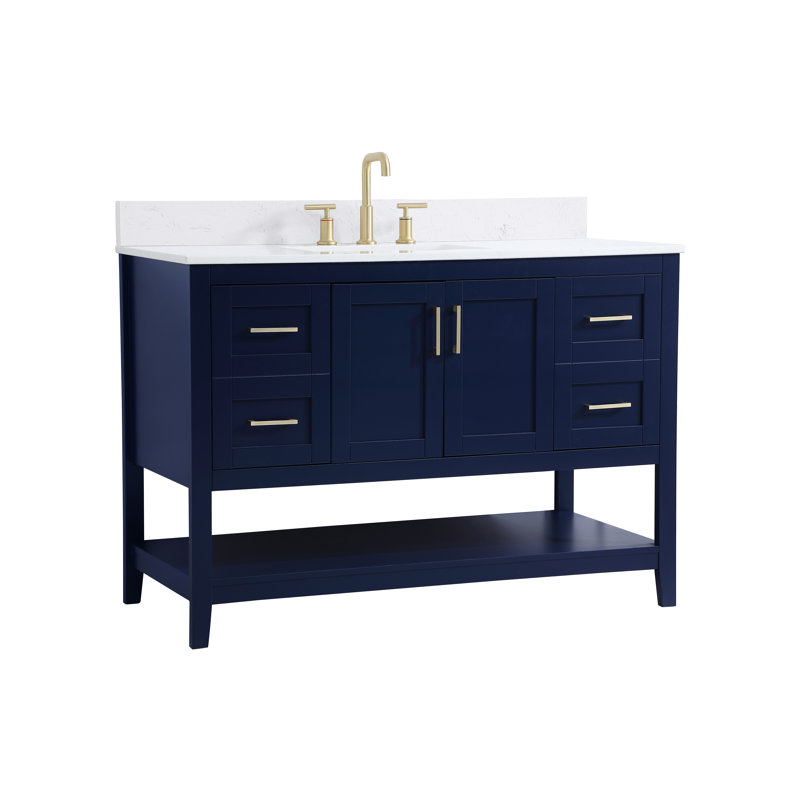 Ensemble de meuble-lavabo simple 48 po Scottsbluff, Bleu