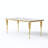 70" Rectangular Dining Table Set With Modern Luxury Gold Stainless Steel Gourd Legs Withtempered Glass Tabletop, Streamlined PU Leather Chairs With Gold Ball Accents-1151264676-1151264696