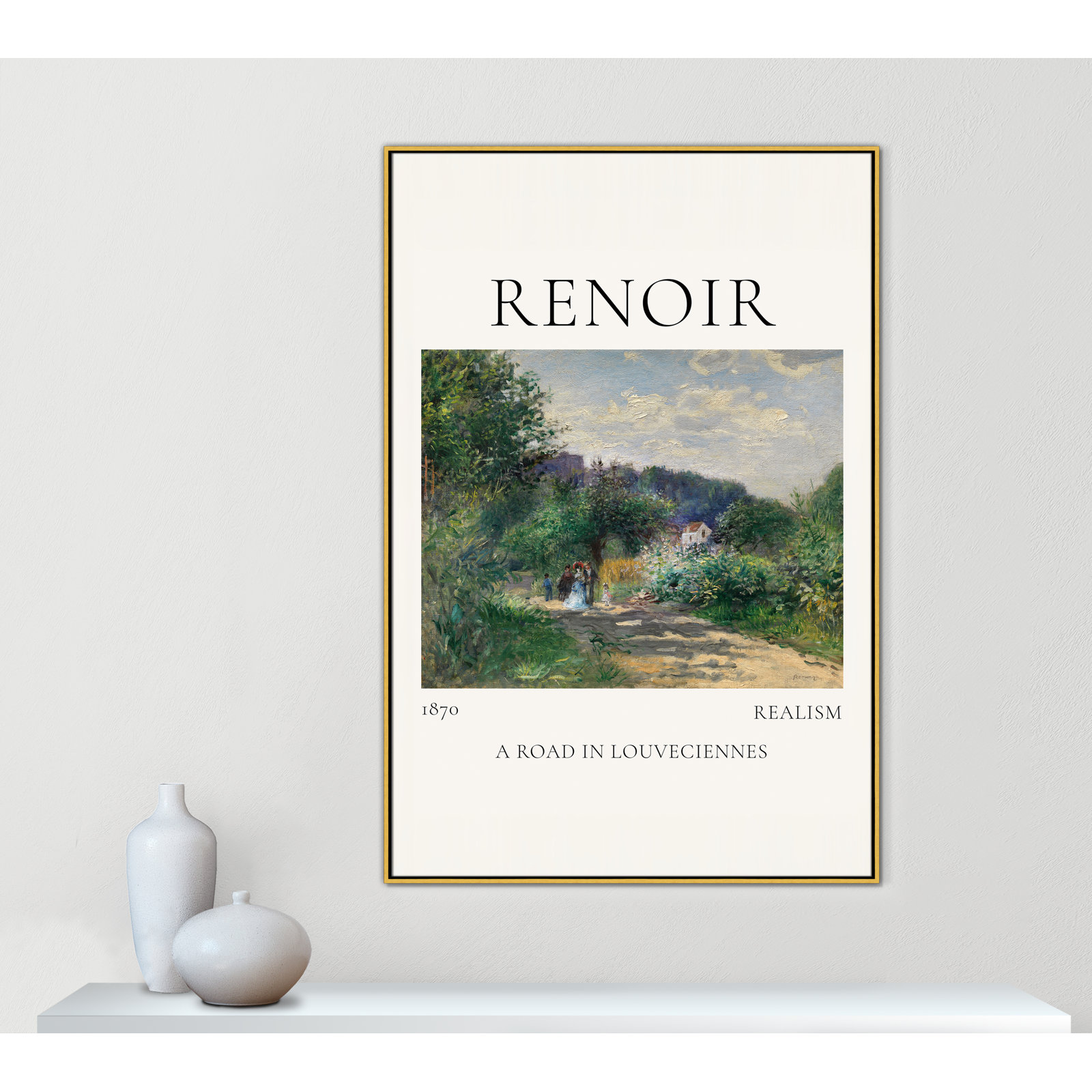 Old Masters Collection "A Road in Louveciennes" Print, No, 61.5" H x 41.5" W x 2" D, Gold Floater Frame