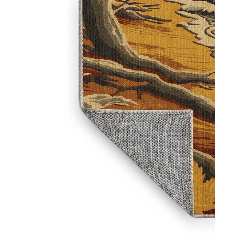 Washable Autumn Coast Coastal Area Rug, Runner 2' x 4'