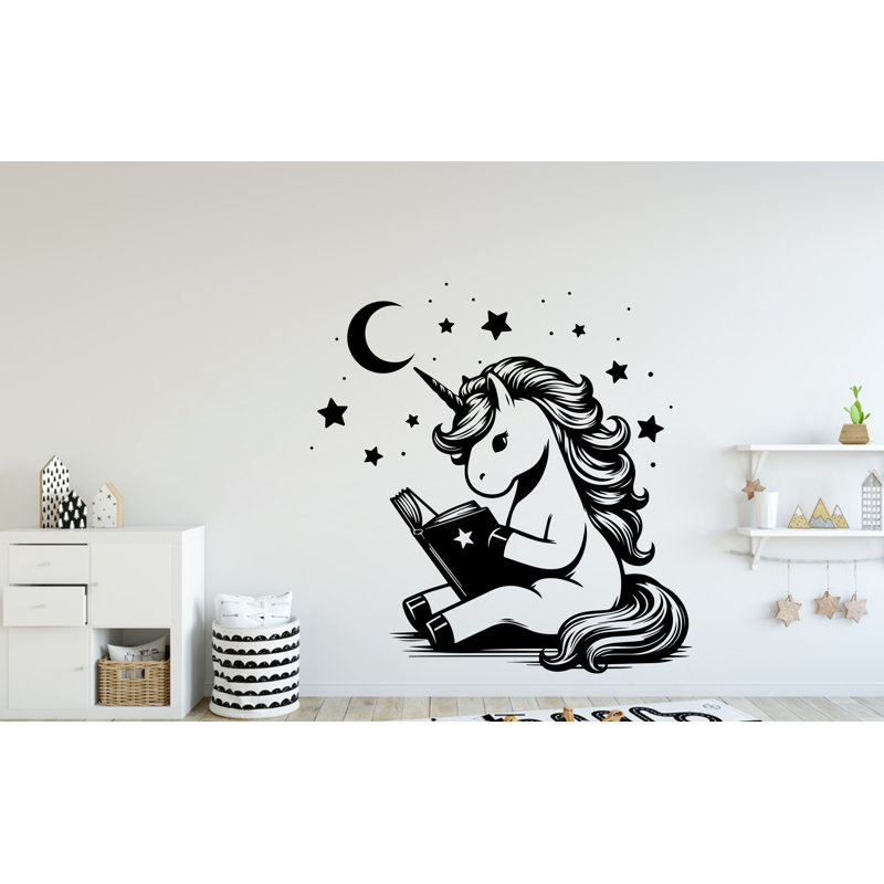 Autocollant de lecture de licorne, livre de décoration, licorne, H 17 po x l 17 po, Rose pastel