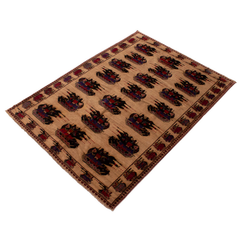 Tapis unique en laine noué à la main de style années 1990 6 pi 7 po x 9 pi 0 po Irini