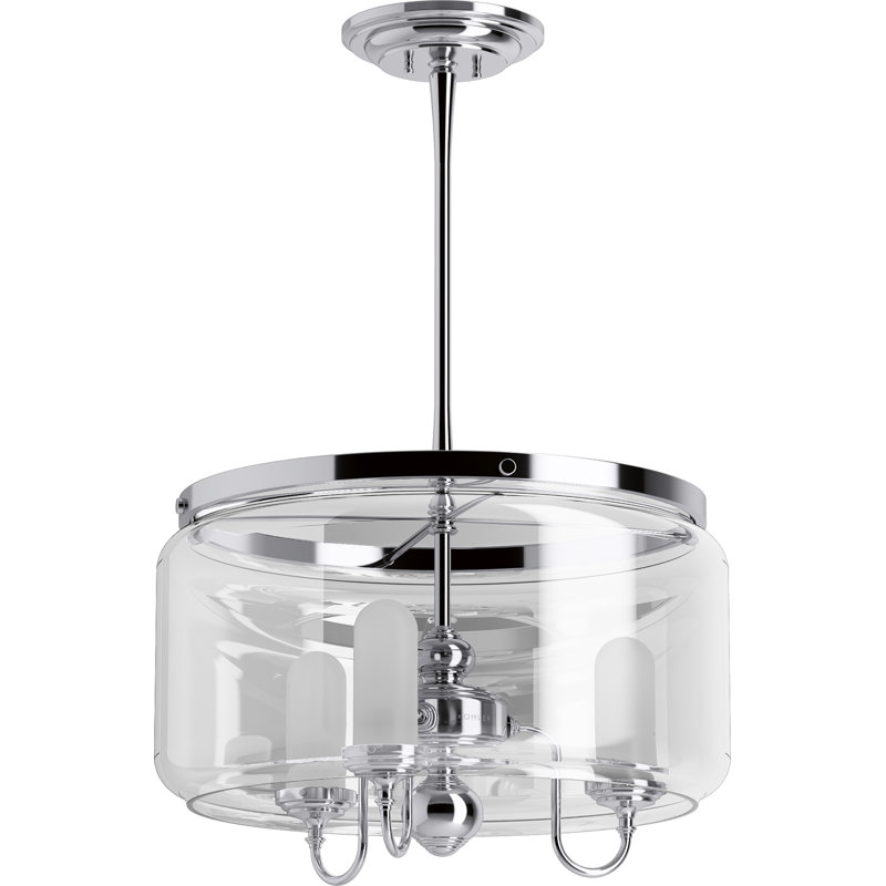 Artifacts® 3 - Light Lantern Drum Chandelier, Polished Chrome