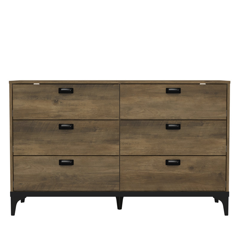6 - Drawer Chest of Drawers, Knotty Oak