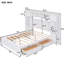 Lit double en bois blanc avec une tablette et une armoire-1633960001