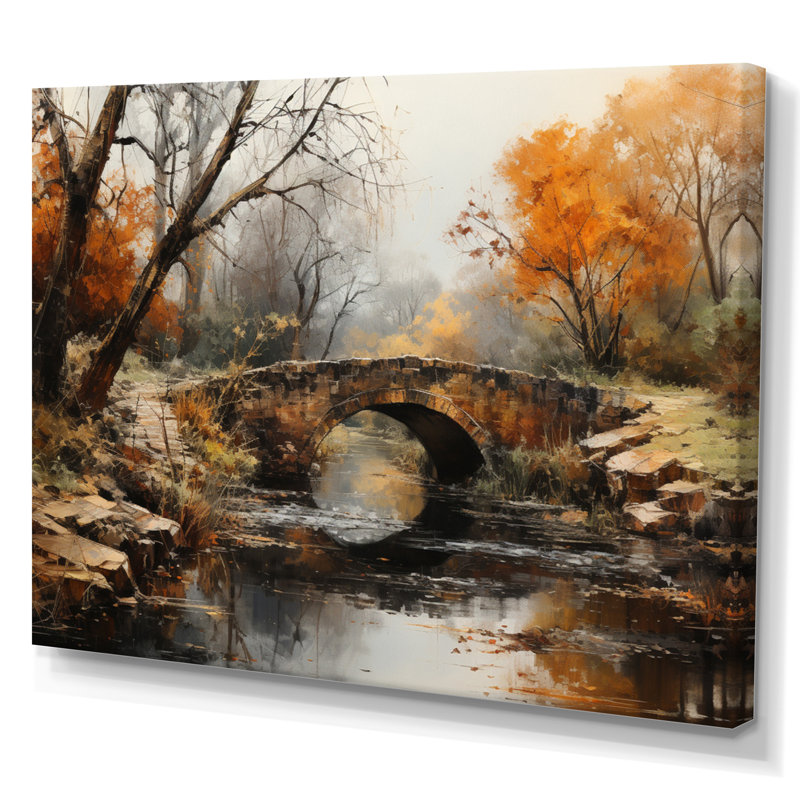 «Beige Bridge Whispers Of History III», reproduction d'art sur toile, H 34 po x l 44 po x P 1,5 po, Toile tendue