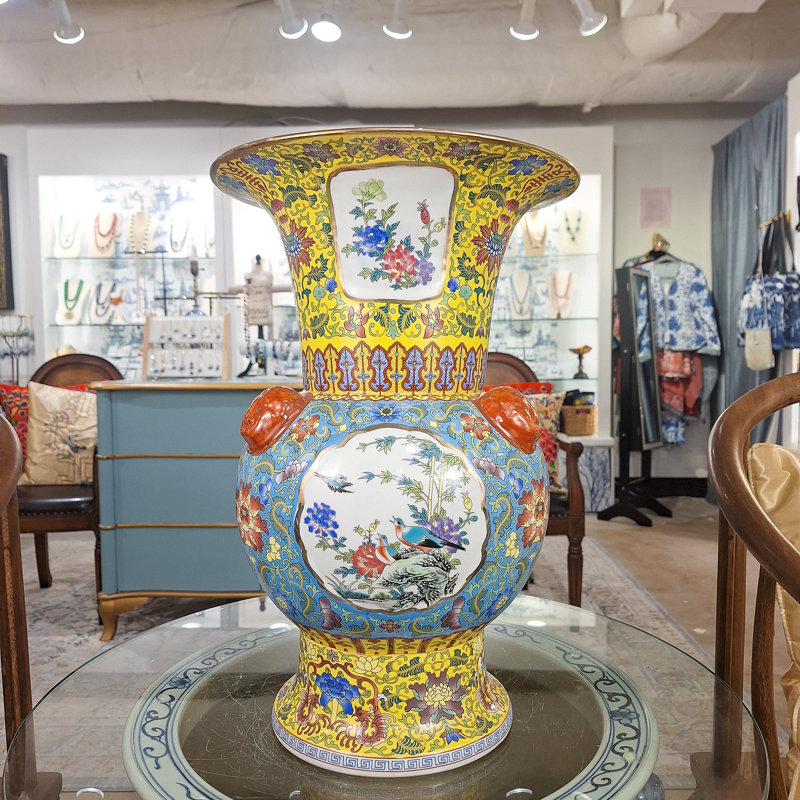Bird and Floral Vase
