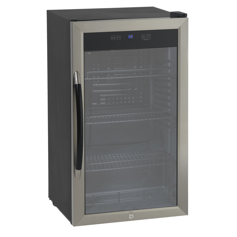 Compact Black and Stainless Steel Smart Drinks Chiller