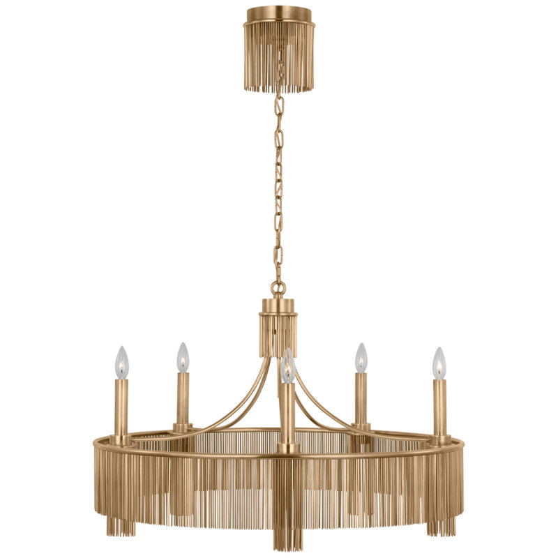 Sutton 34" Chandelier, Antique-Burnished Brass
