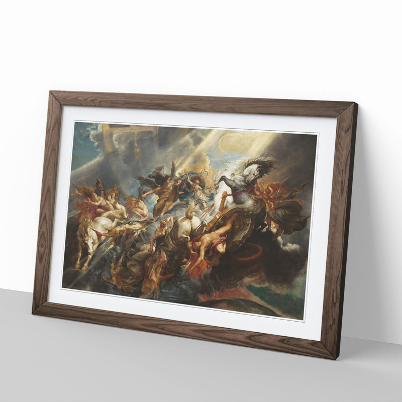 The Fall of Phaeton by Peter Paul Rubens - Picture Frame Painting, Walnut, 36cm H x 48cm W x 2cm D