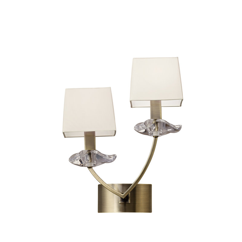 Armed Sconce, Yes, White, Antique Brass