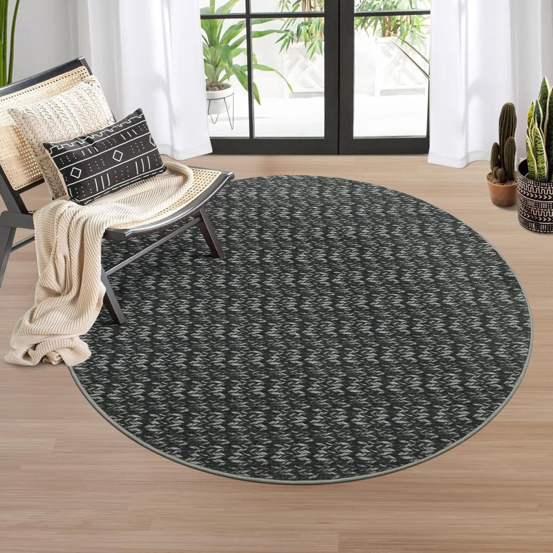 Washable 5x7 Area Rug Baby Room Contemporary Boho Non-Slip Low Pile Stain-Resistant No-Shedding Easy-Clean Modern Blue Dorm Home Office