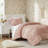 Elise Pink Puffy Floral Boho 3-Piece Full/Queen Comforter Set-116033554-116033552