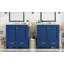 Ensemble de meuble-lavabo bleu 60 po avec double meuble-lavabo, lavabos en céramique et rangement spacieux pour les salles de bain modernes-1097684479