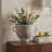 7" Brown Abstract Cylinder Ceramic Table Vase-1165169489