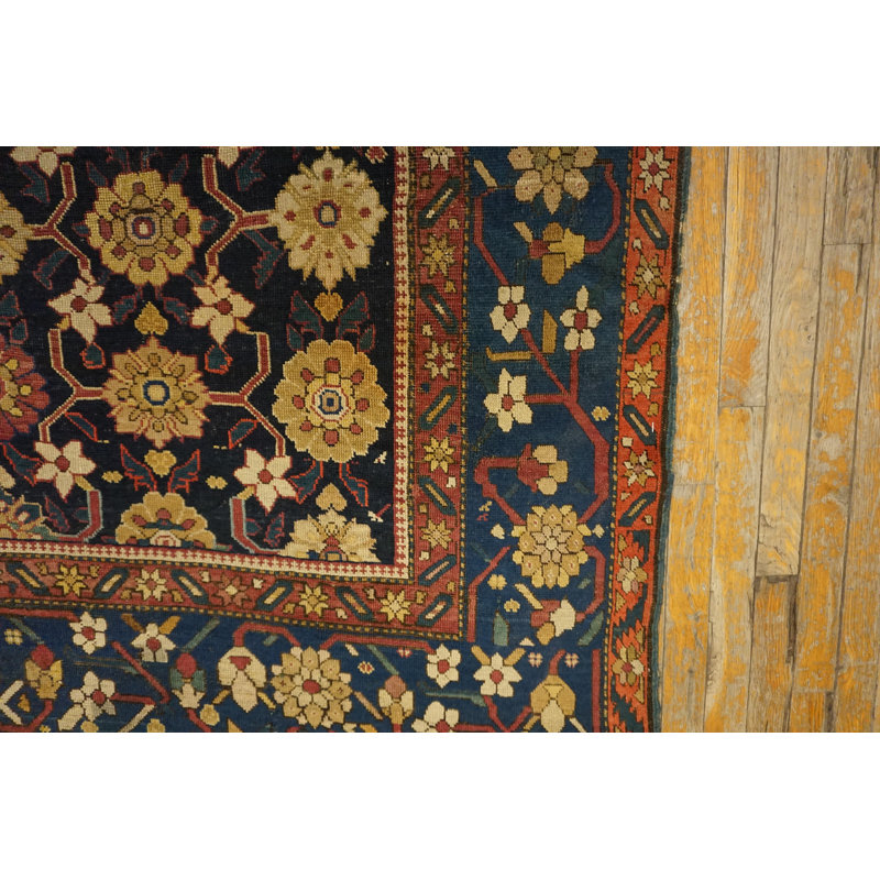 Antique Caucasian Mina Khani Design Blue Gallery Size Karabagh Rug