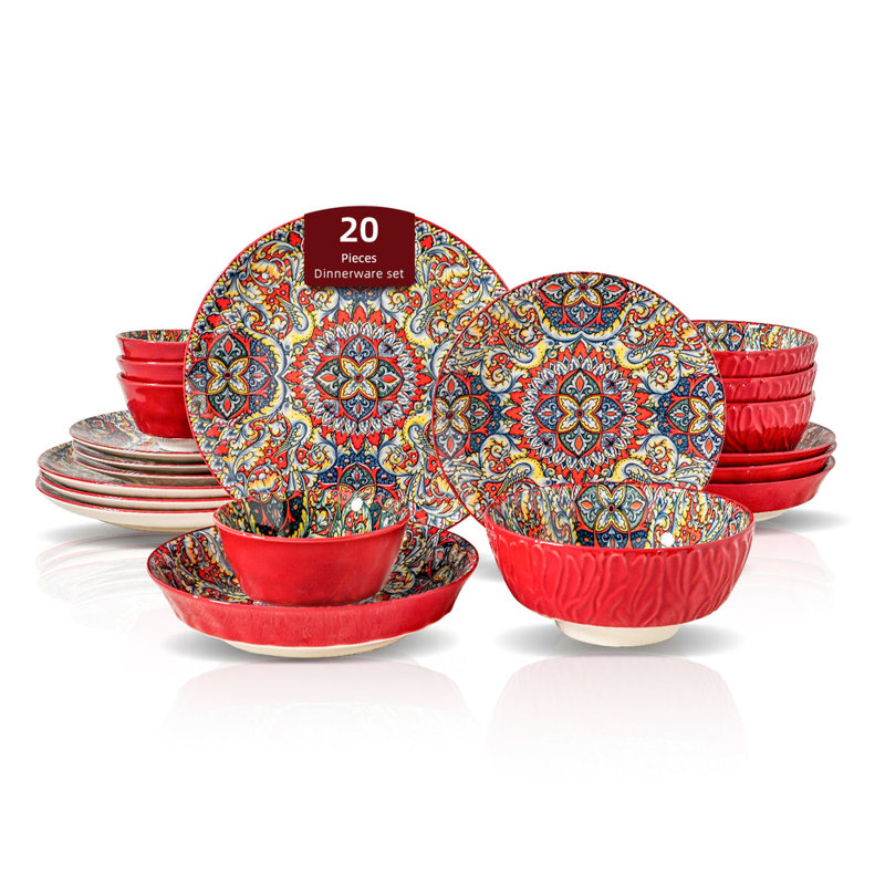 Dinnerware - Service for 4, Red